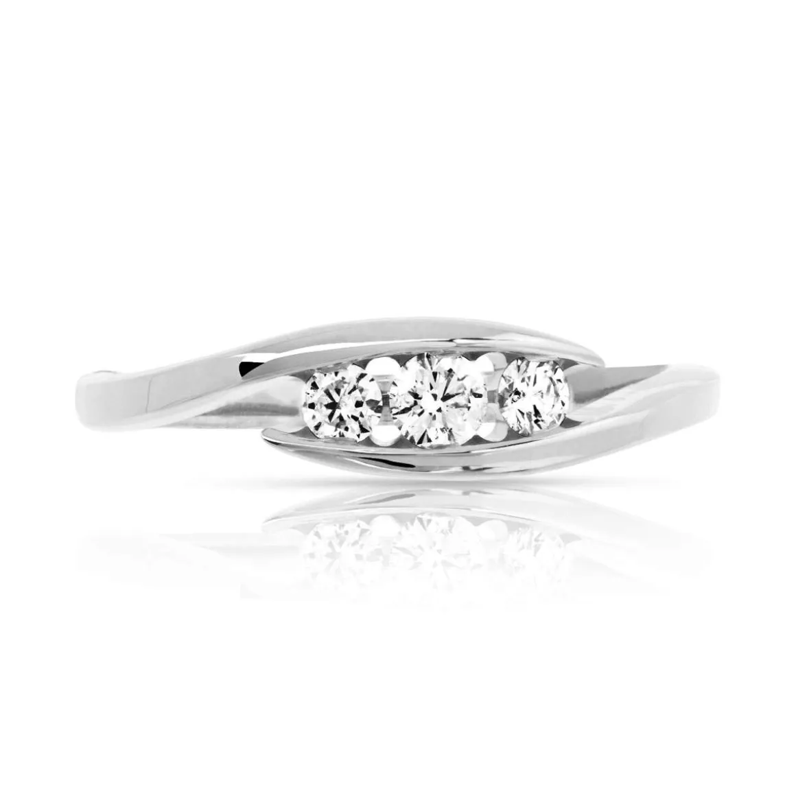 Bague Trilogy or 750 blanc diamant