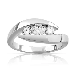 Bague Trilogy or 750 blanc diamant