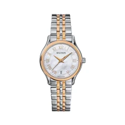 Balmain femme cadran nacre bracelet acier bicolore rose