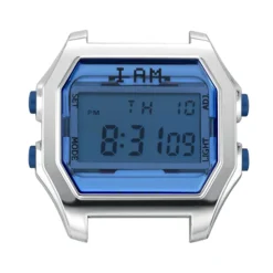 Boîte de montre IAM large polycarbonate argenté