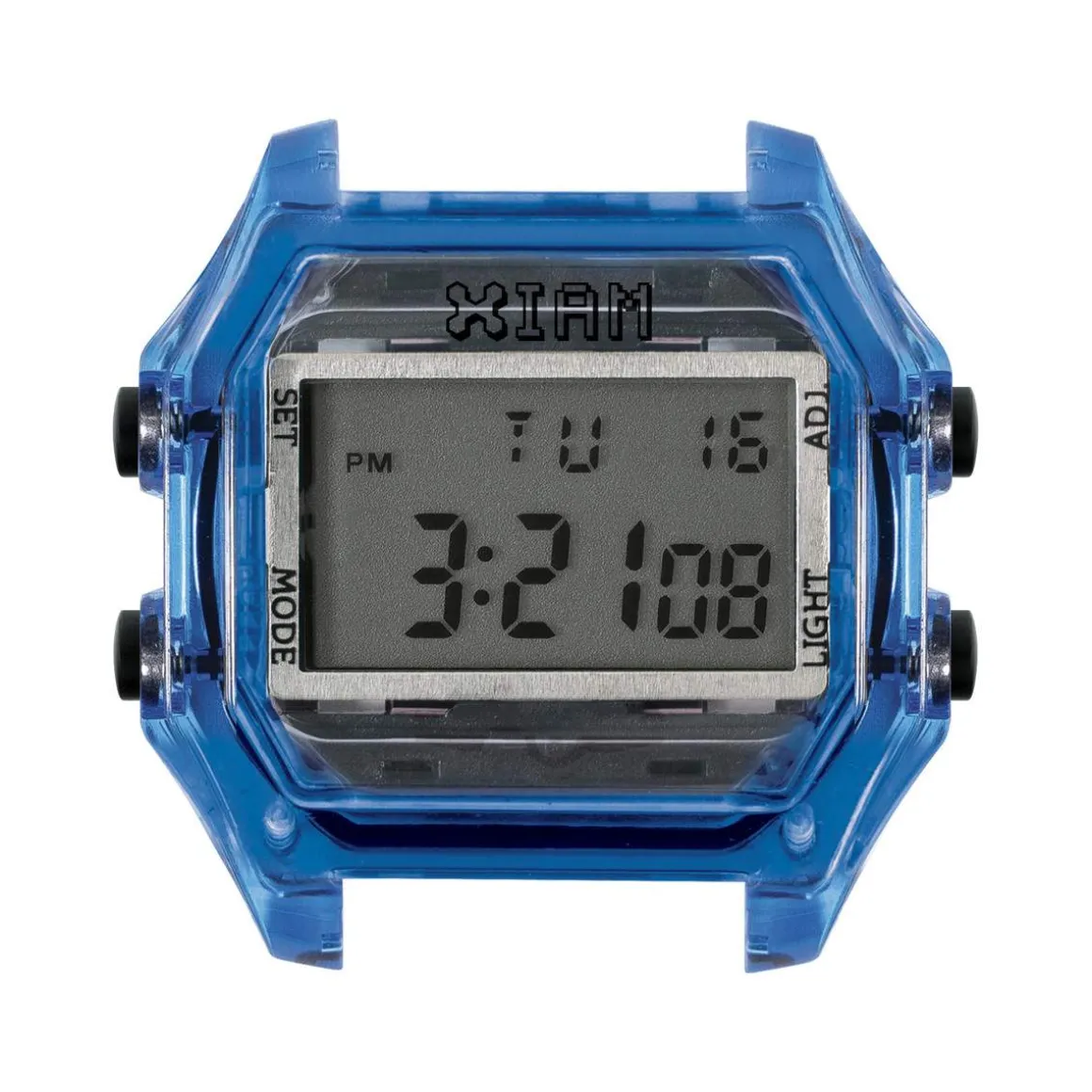 Boîte de montre IAM large polycarbonate bleu