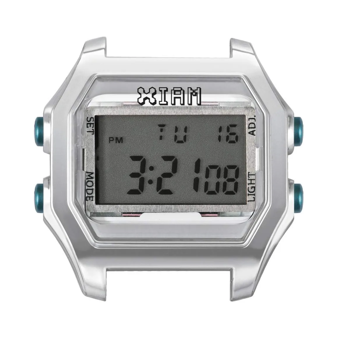 Boîte de montre IAM large polycarbonate argenté