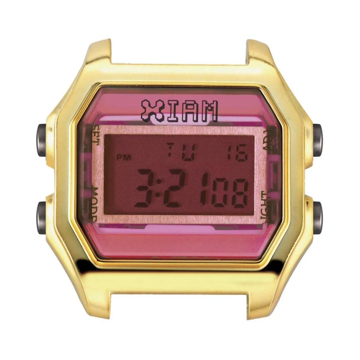 Boîte de montre IAM medium polycarbonate rose