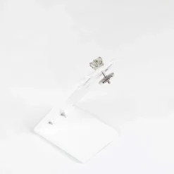 Boucle d'oreille d'occasion or 750 blanc diamant
