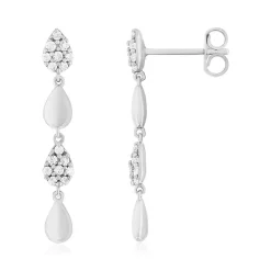 Boucles d'oreille argent 925 et zirconias