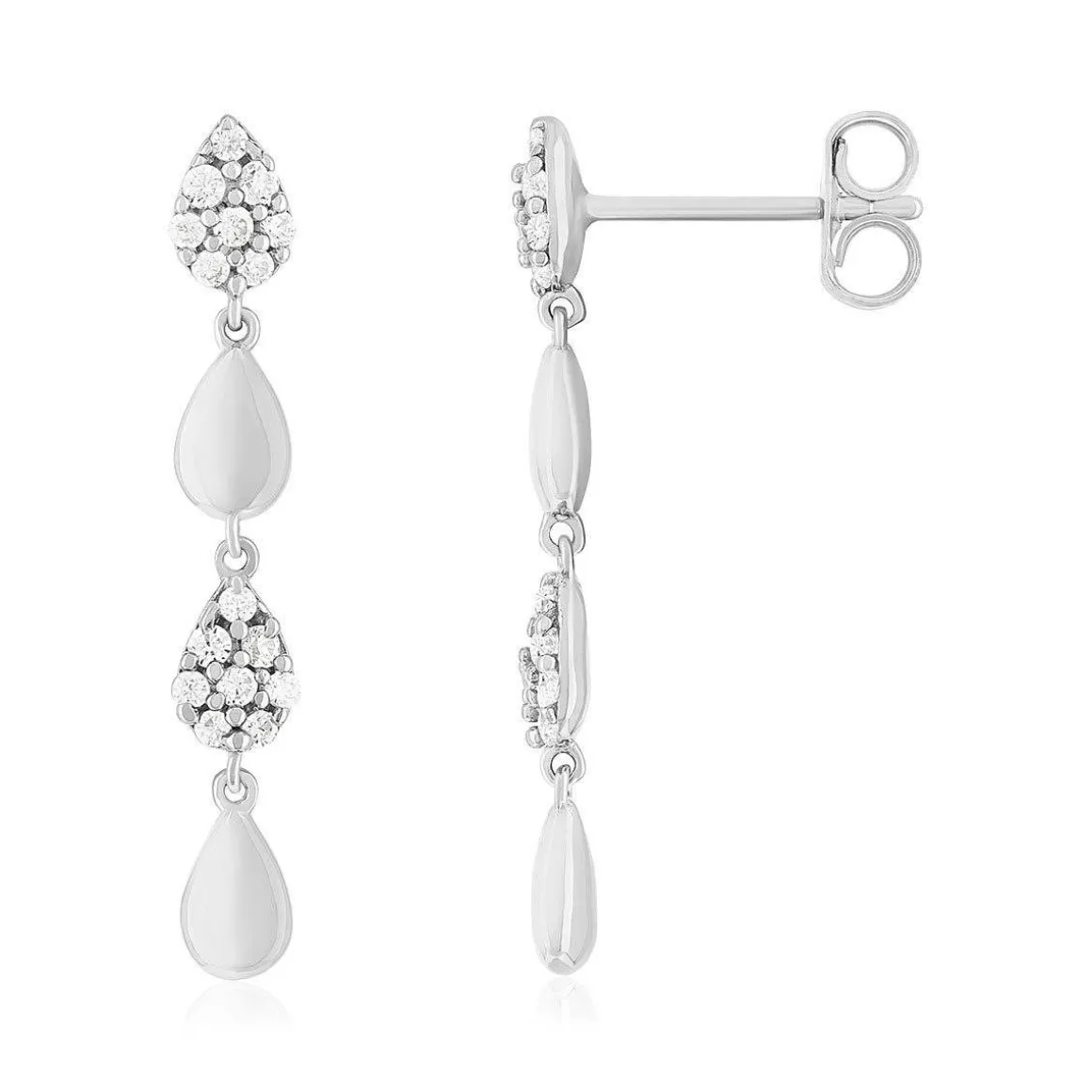 Boucles d'oreille argent 925 et zirconias