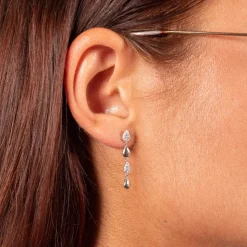Boucles d'oreille argent 925 et zirconias