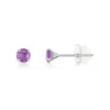 Boucles d'oreille or blanc 375, améthystes