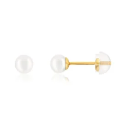 Boucles d'oreille or jaune 375, perles de culture de Chine
