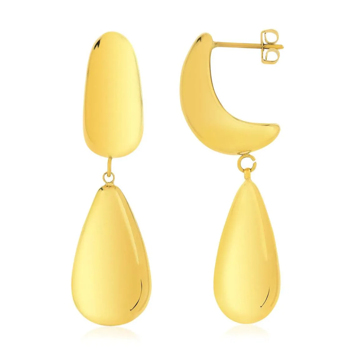 Boucles d'oreilles acier doré