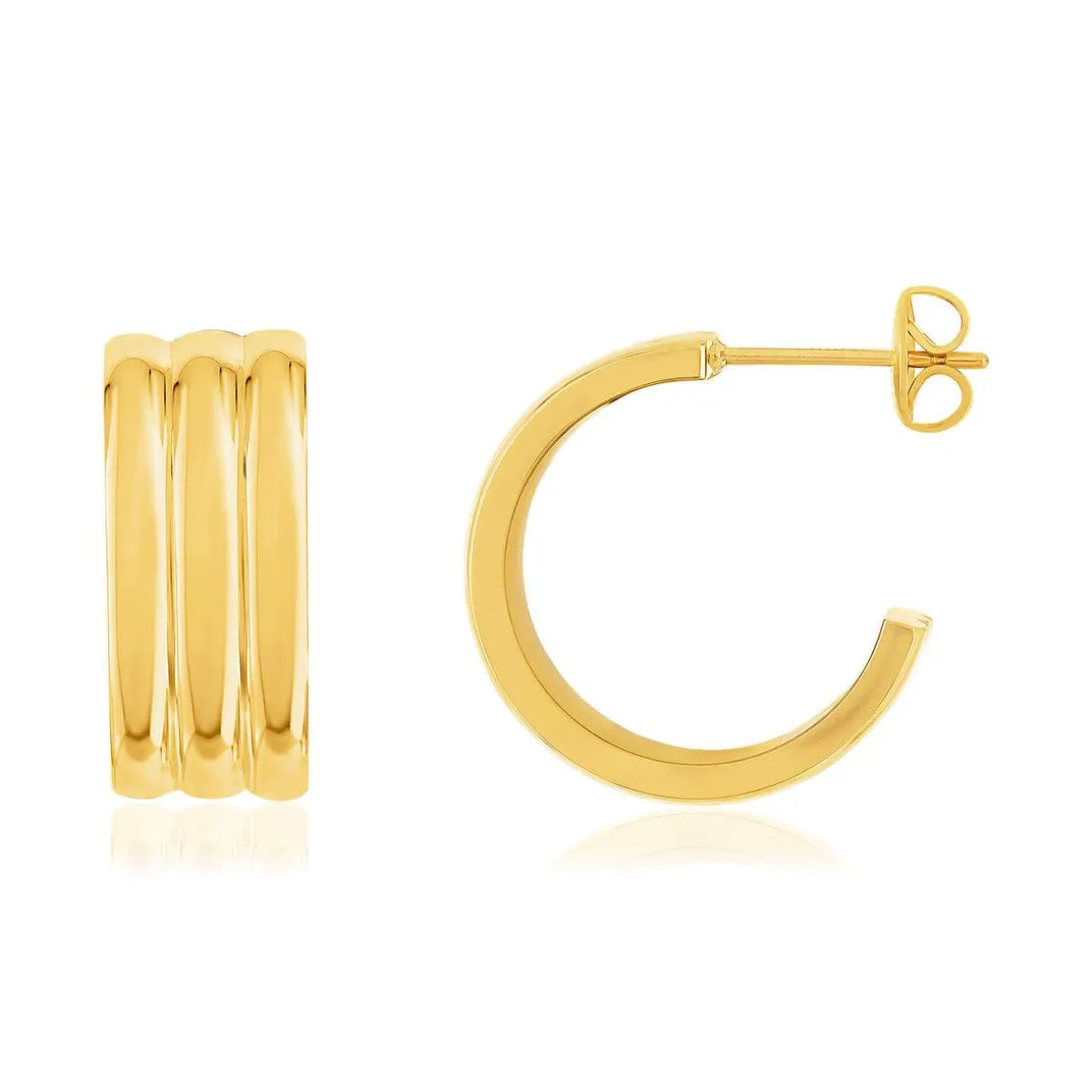 Boucles d'oreilles acier doré