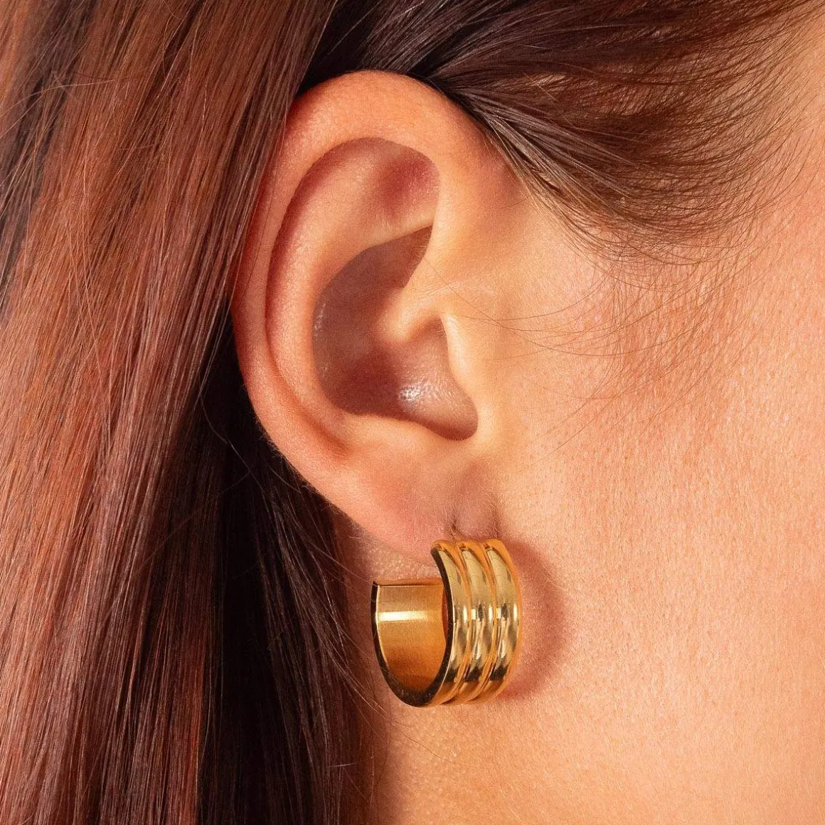 Boucles d'oreilles acier doré