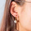 Boucles d'oreilles acier doré dormeuses 2 perles de culture baroques