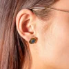 Boucles d'oreilles acier doré lapis lazuli