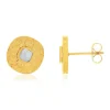 Boucles d'oreilles acier doré nacres