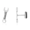 Boucles d'oreilles acier gris clé à molette