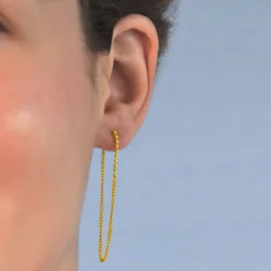 Boucles d'oreilles acier jaune