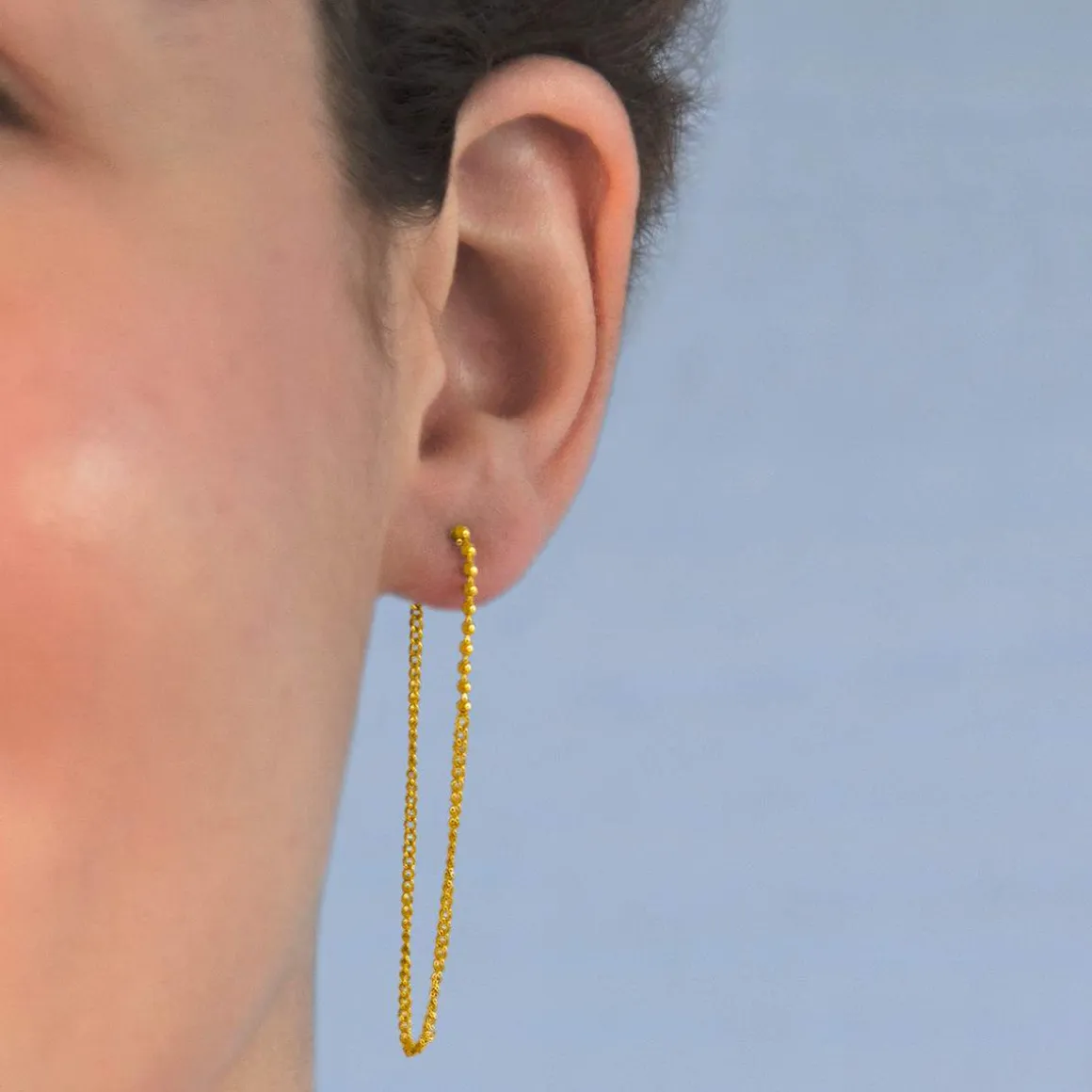 Boucles d'oreilles acier jaune