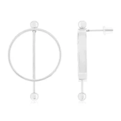 Boucles d'oreilles acier motif rond