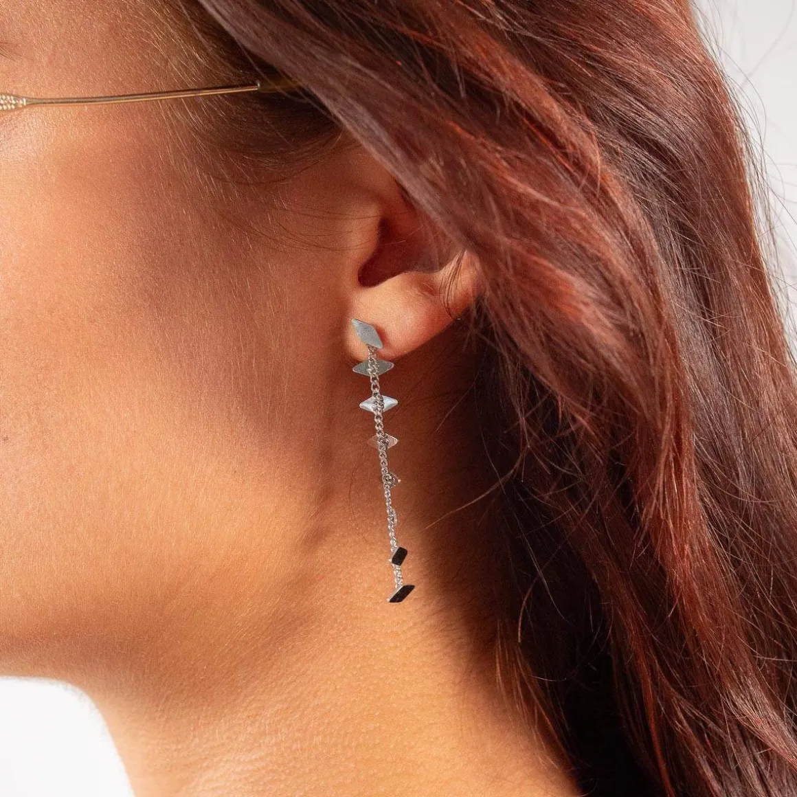 Boucles d'oreilles acier pendantes