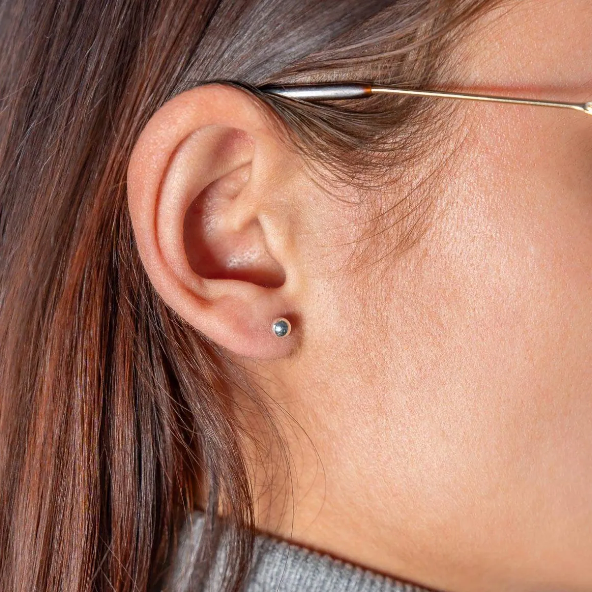 Boucles d'oreilles argent 925, boule