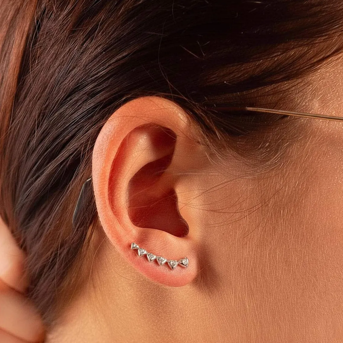 Boucles d'oreilles argent coeurs zirconias