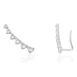 Boucles d'oreilles argent coeurs zirconias