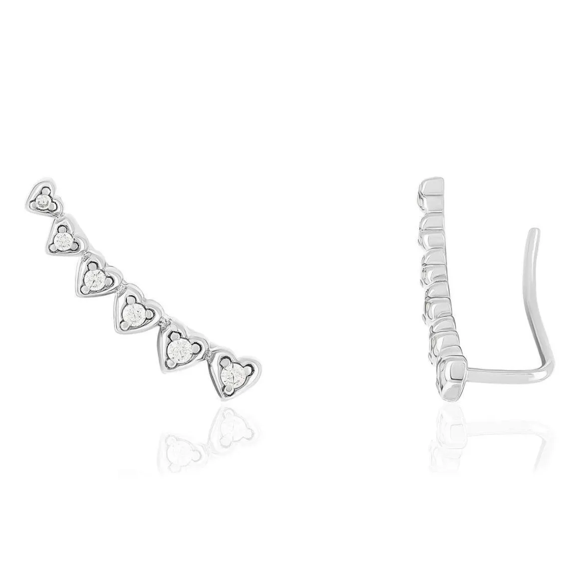 Boucles d'oreilles argent coeurs zirconias