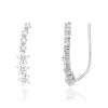 Boucles d'oreilles argent 925 contours fleurs zirconias