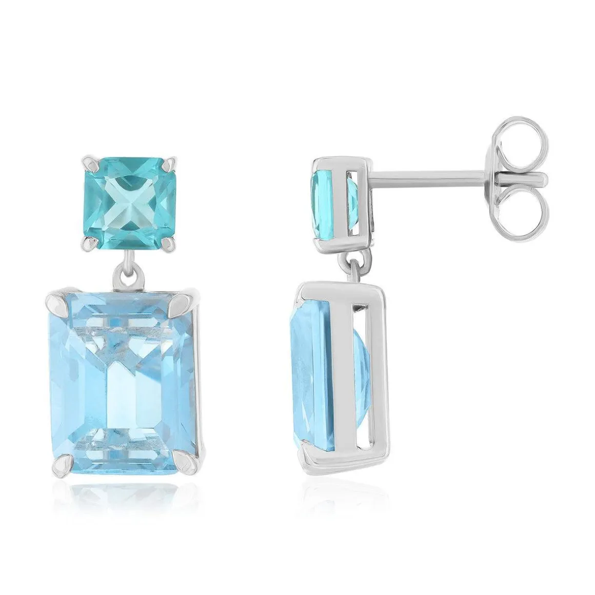 Boucles d'oreilles argent 925 cristal bleu 16mm