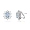Boucles d'oreilles argent 925 cristal bleu clair et zirconias