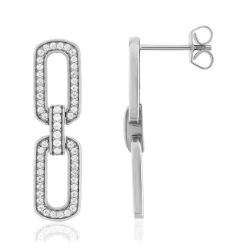 Boucles d'oreilles argent 925 et zirconias