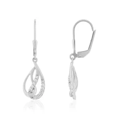 Boucles d'oreilles argent 925 et zirconias