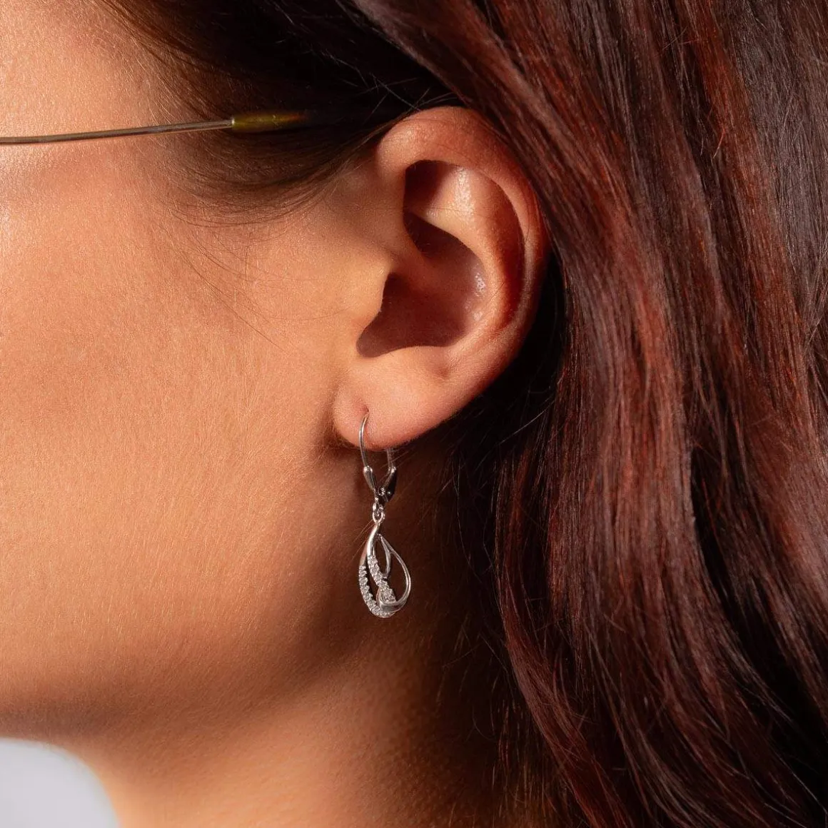 Boucles d'oreilles argent 925 et zirconias