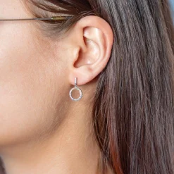Boucles d'oreilles argent 925 et zirconias multicolores