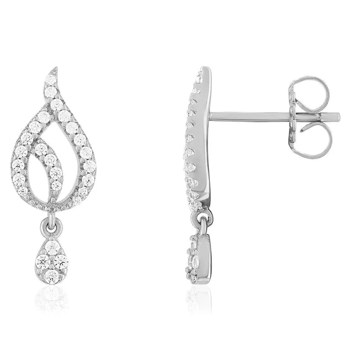 Boucles d'oreilles argent 925 et zirconias