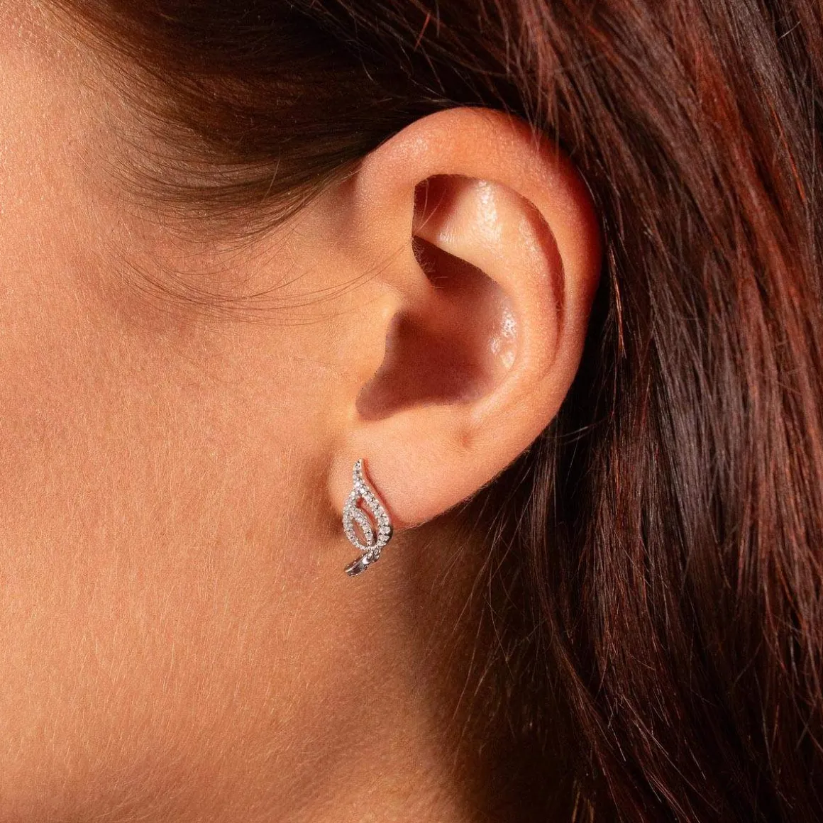 Boucles d'oreilles argent 925 et zirconias