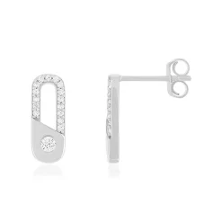 Boucles d'oreilles argent 925 et zirconias
