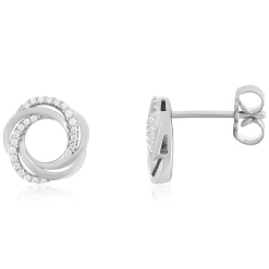 Boucles d'oreilles argent 925 et zirconias