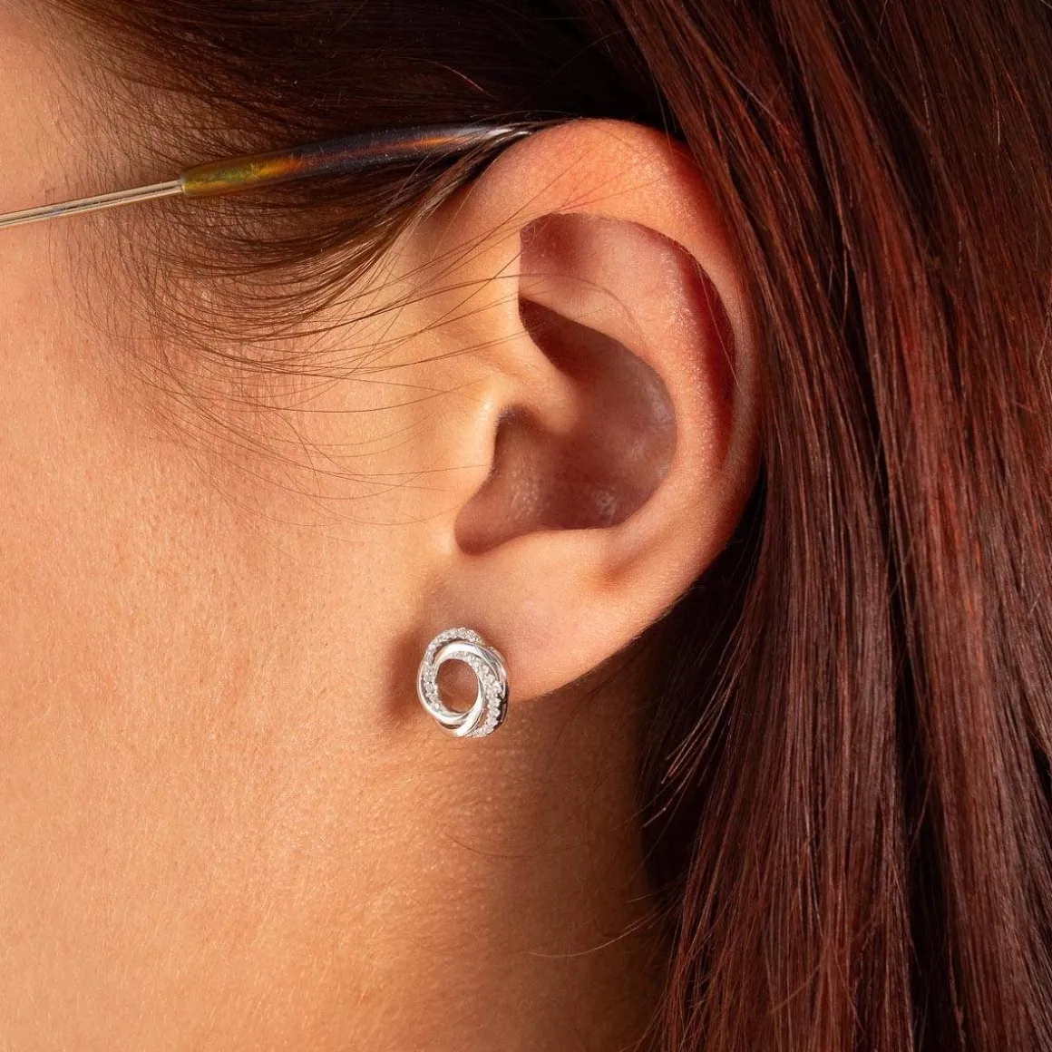 Boucles d'oreilles argent 925 et zirconias