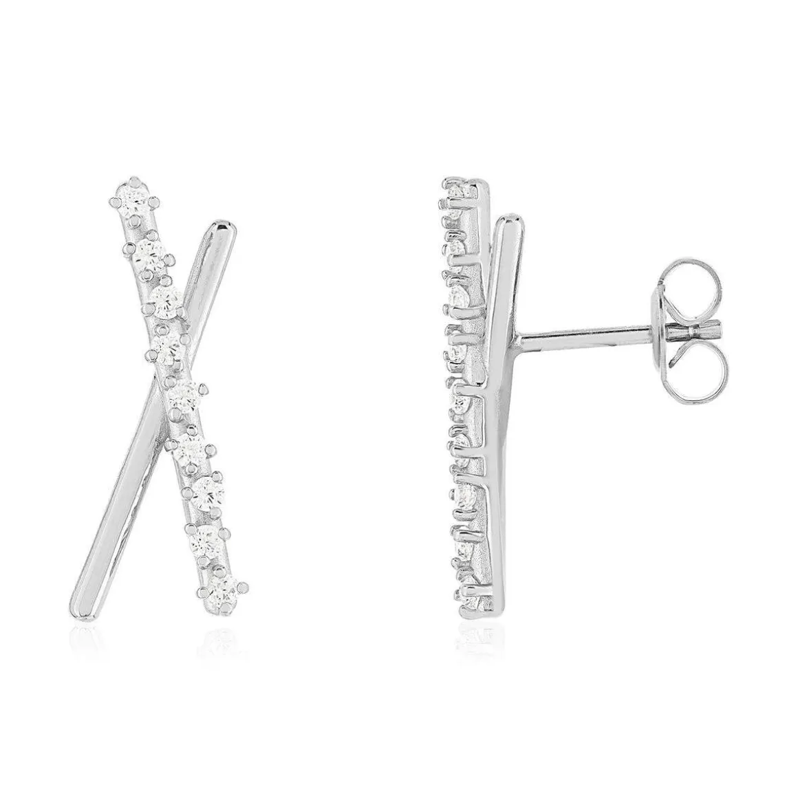 Boucles d'oreilles argent 925 et zirconias