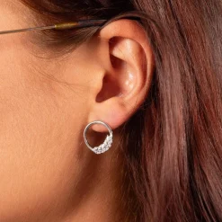 Boucles d'oreilles argent 925 et zirconias