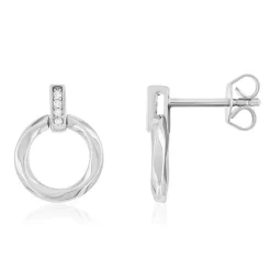 Boucles d'oreilles argent 925 et zirconias