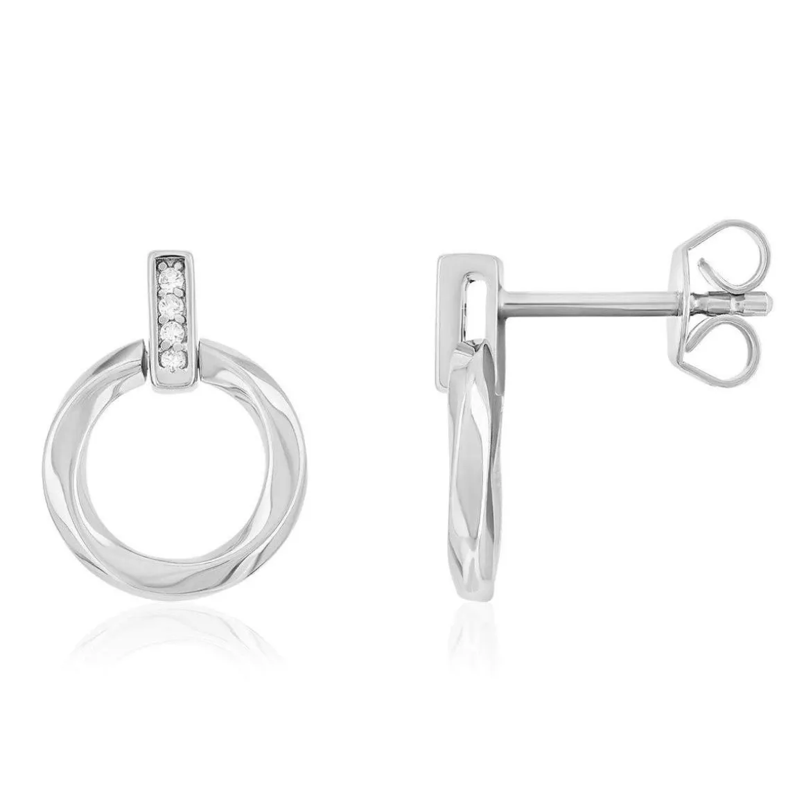 Boucles d'oreilles argent 925 et zirconias