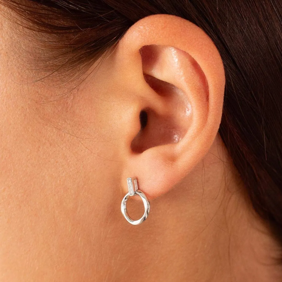 Boucles d'oreilles argent 925 et zirconias