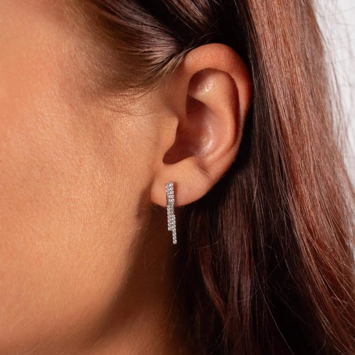 Boucles d'oreilles argent 925 et zirconias