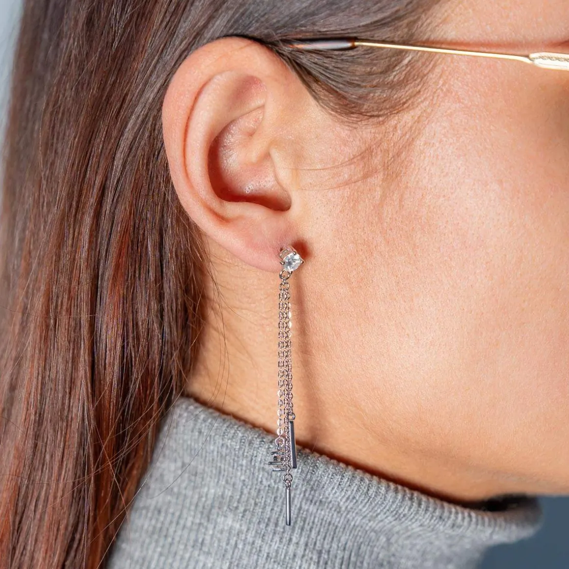 Boucles d'oreilles argent 925 et zirconias