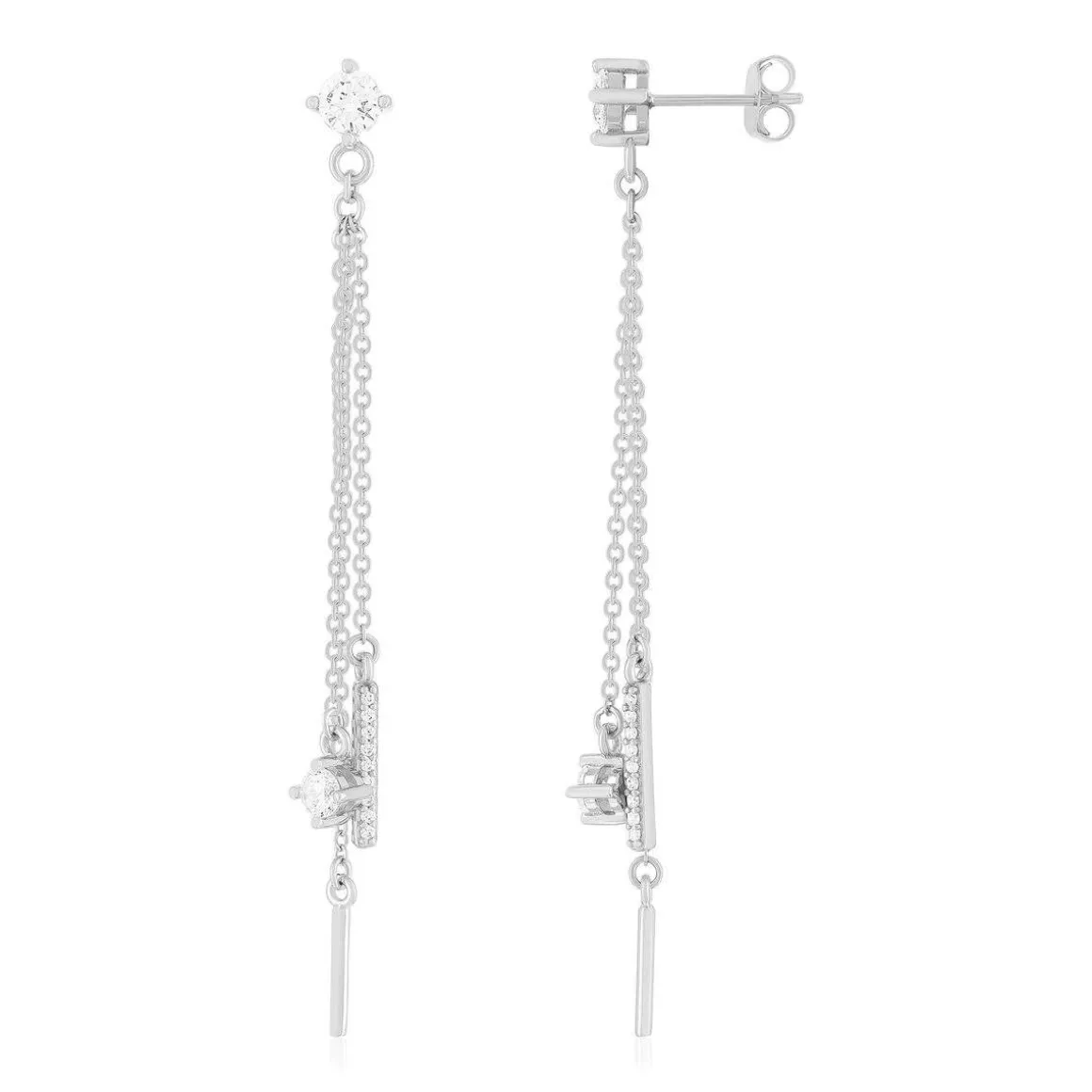 Boucles d'oreilles argent 925 et zirconias