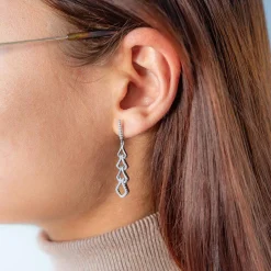 Boucles d'oreilles argent 925 et zirconias