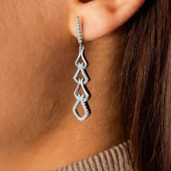 Boucles d'oreilles argent 925 et zirconias